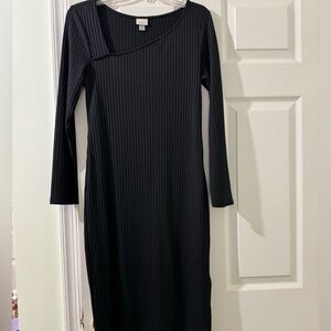 A New Day Black Ribbed Dress